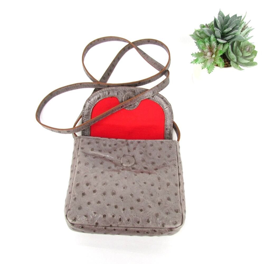 Hobo International Ostrich Grey Crossbody Mini Bag - Picture 5 of 10